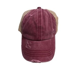 C.C. Ponytail Criss Cross Baseball Cap NWT